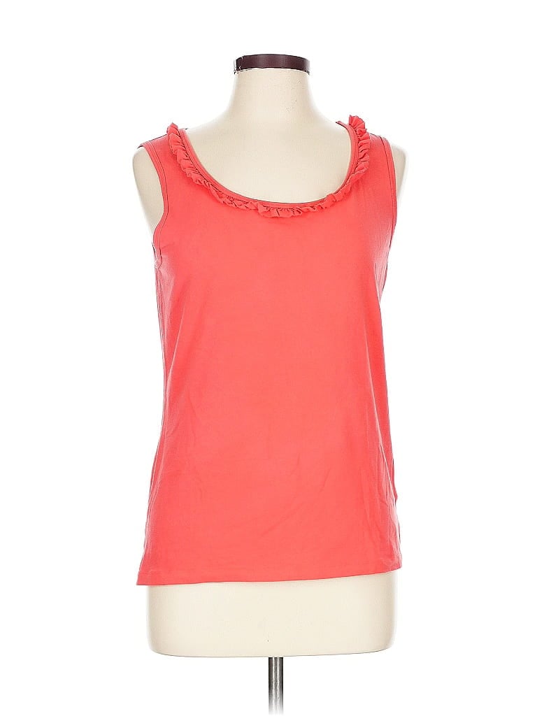 Pre-owned Jones New York Signature Sleeveless Top Orange Scoop Neck Tops