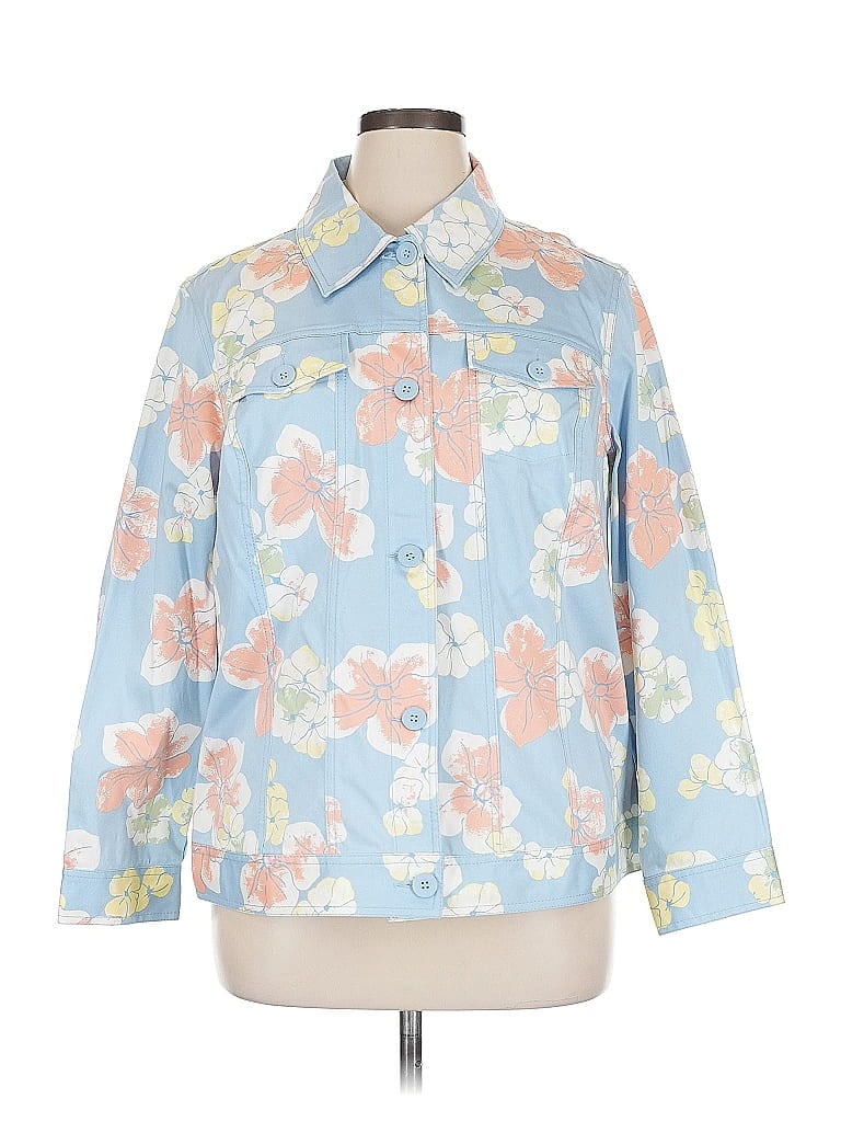 Pre-owned Liz Claiborne Long Sleeve Button Down Shirt In Blue