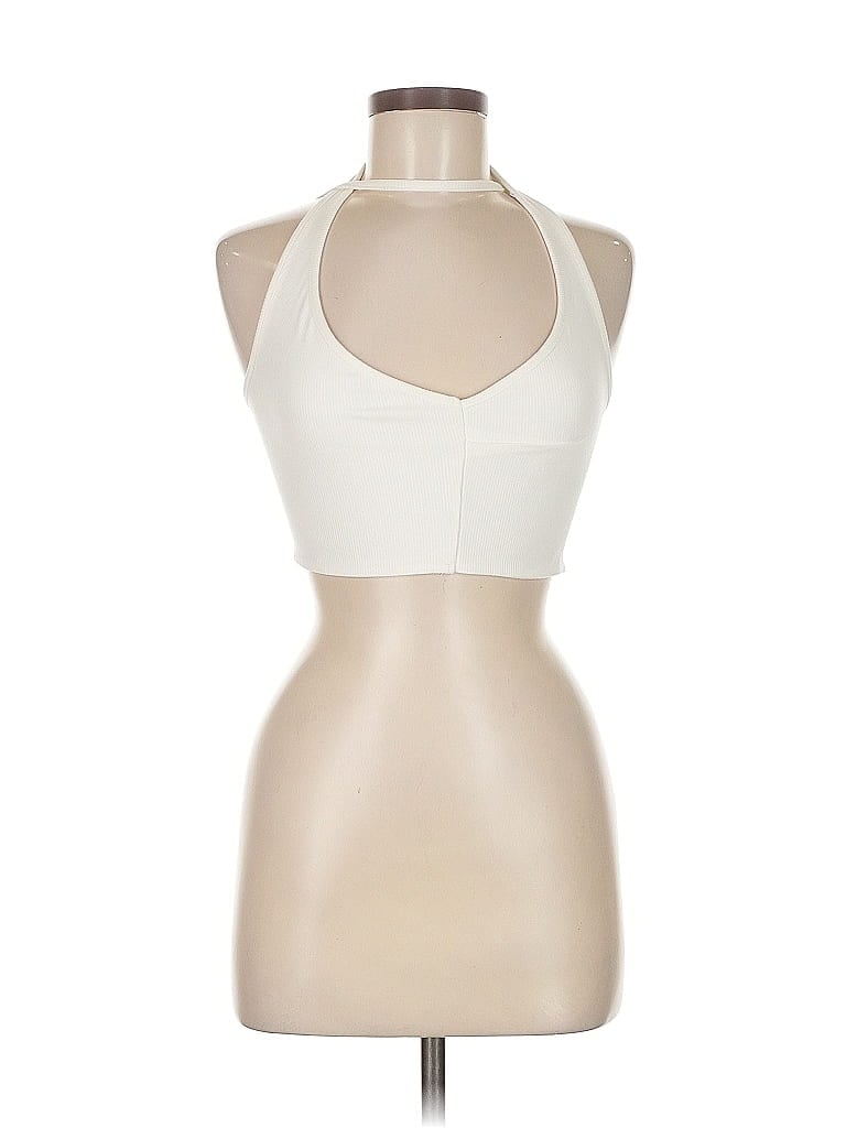 Pre-owned Assorted Brands Tank Top Ivory Halter Neckline Tops In White