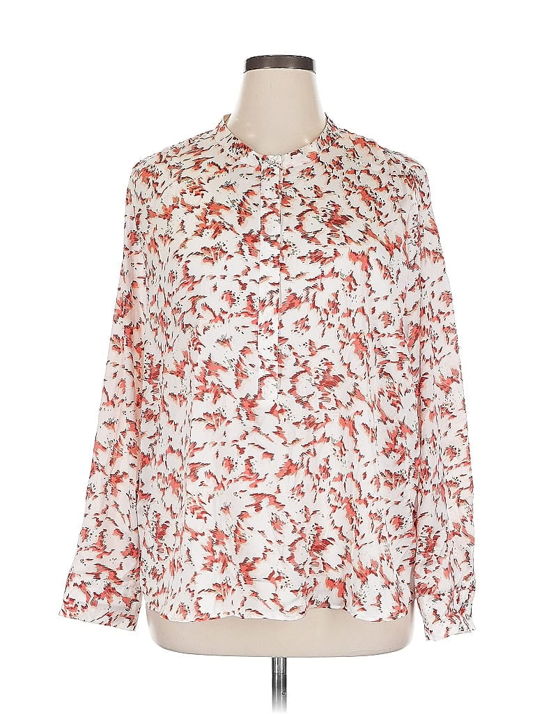 Pre-owned Gallery Long Sleeve Blouse In Orange