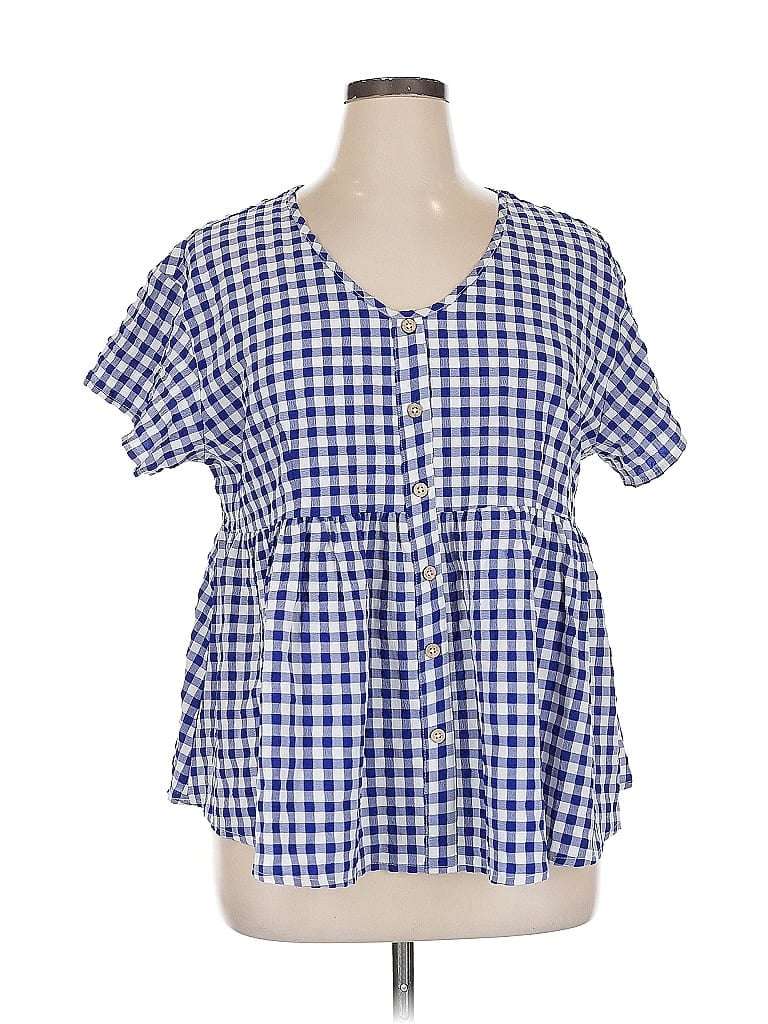 ASSORTED BRANDS Pre-owned Short Sleeve Blouse In Blue