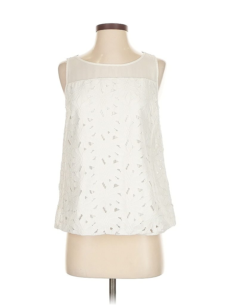 Pre-owned Ann Taylor Factory Sleeveless Blouse In White