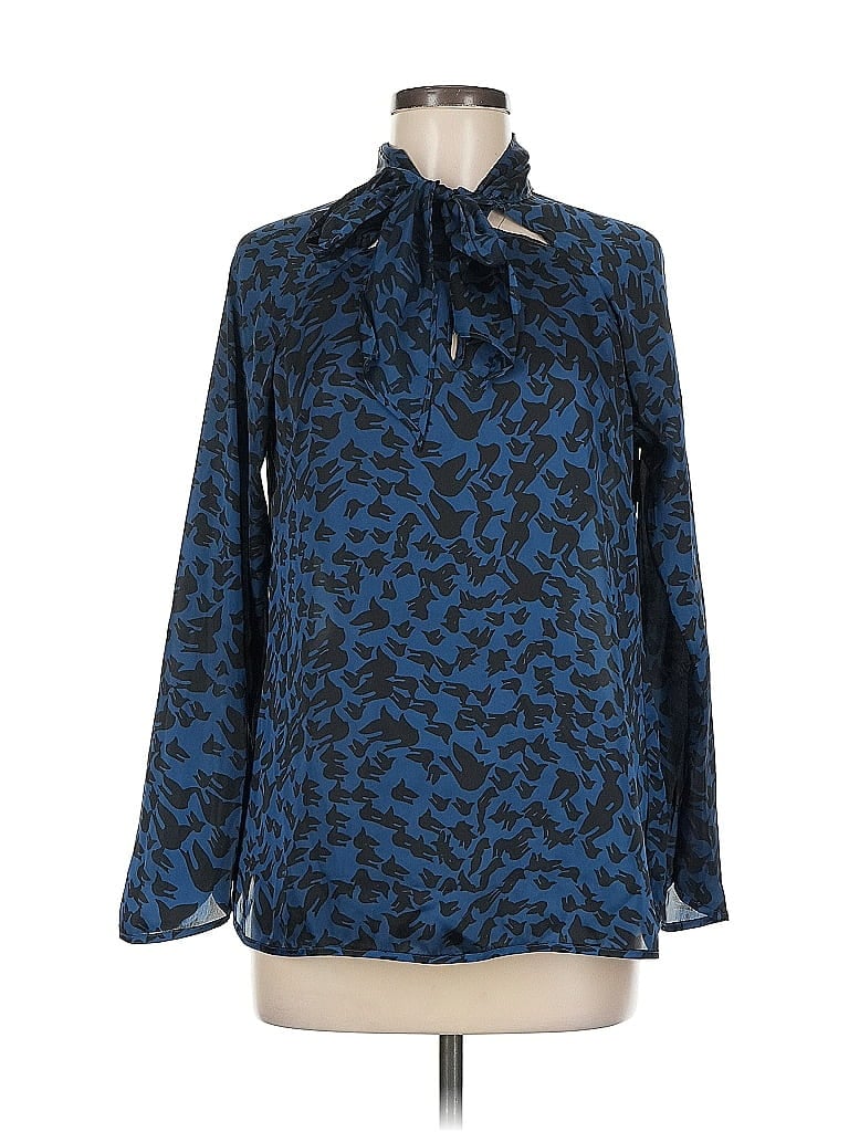 Pre-owned Forenza Long Sleeve Blouse In Blue