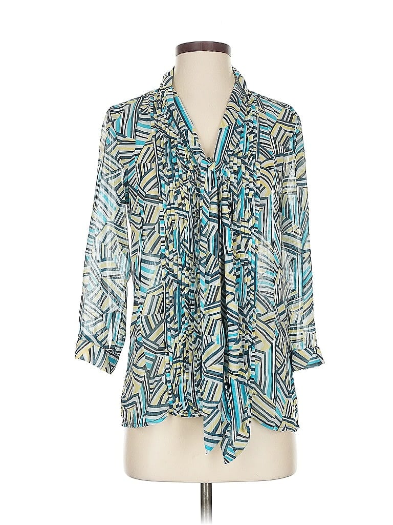 Click to view more detailed imagery on our partner's website Pre-owned Banana Republic Factory Store 3/4 Sleeve Blouse In Blue