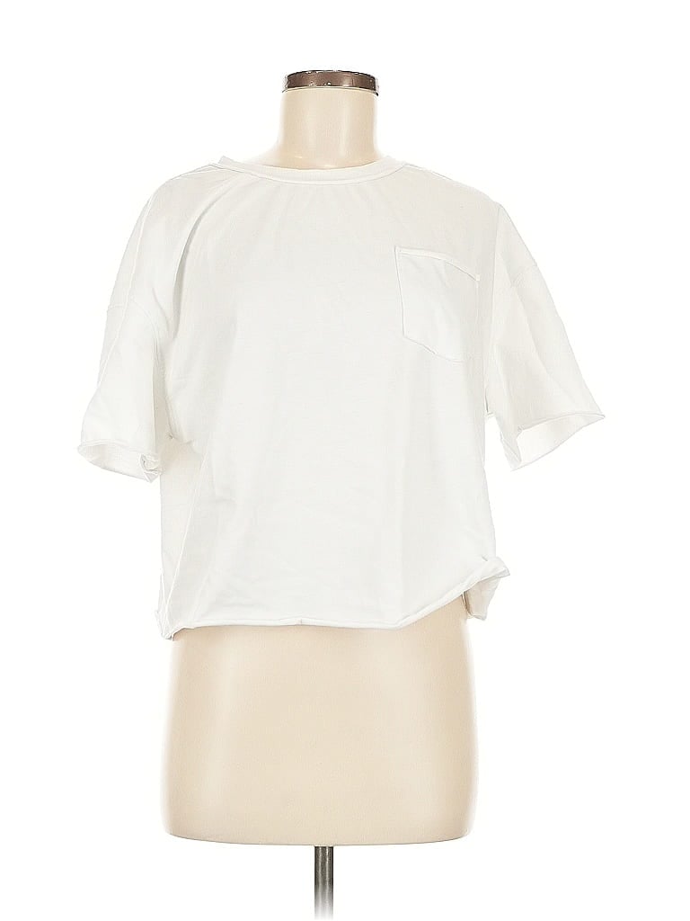Pre-owned Unbranded Short Sleeve T-shirt In White