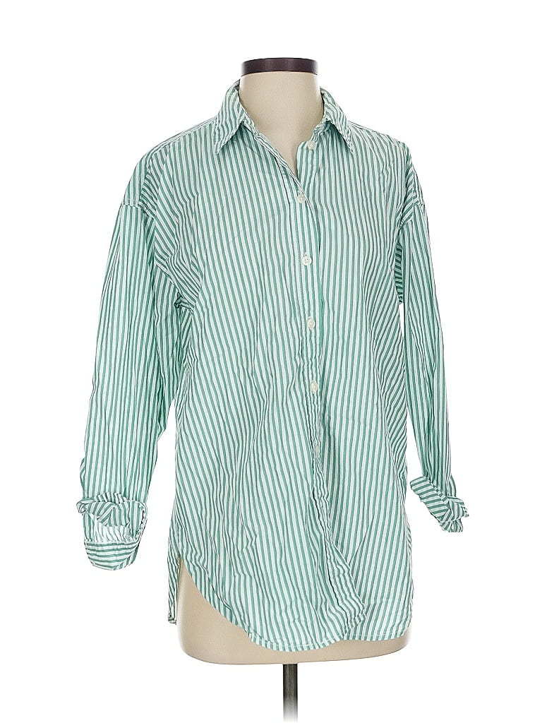 Pre-owned Universal Thread 3/4 Sleeve Button Down Shirt In Green