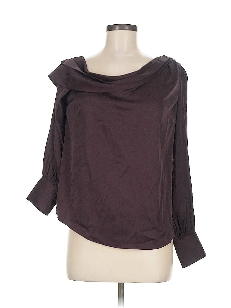 Pre-owned Express 3/4 Sleeve Blouse In Burgundy