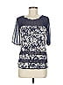 Next 100% Viscose Blue Short Sleeve Blouse Size UK 10 / US 6 - photo 1