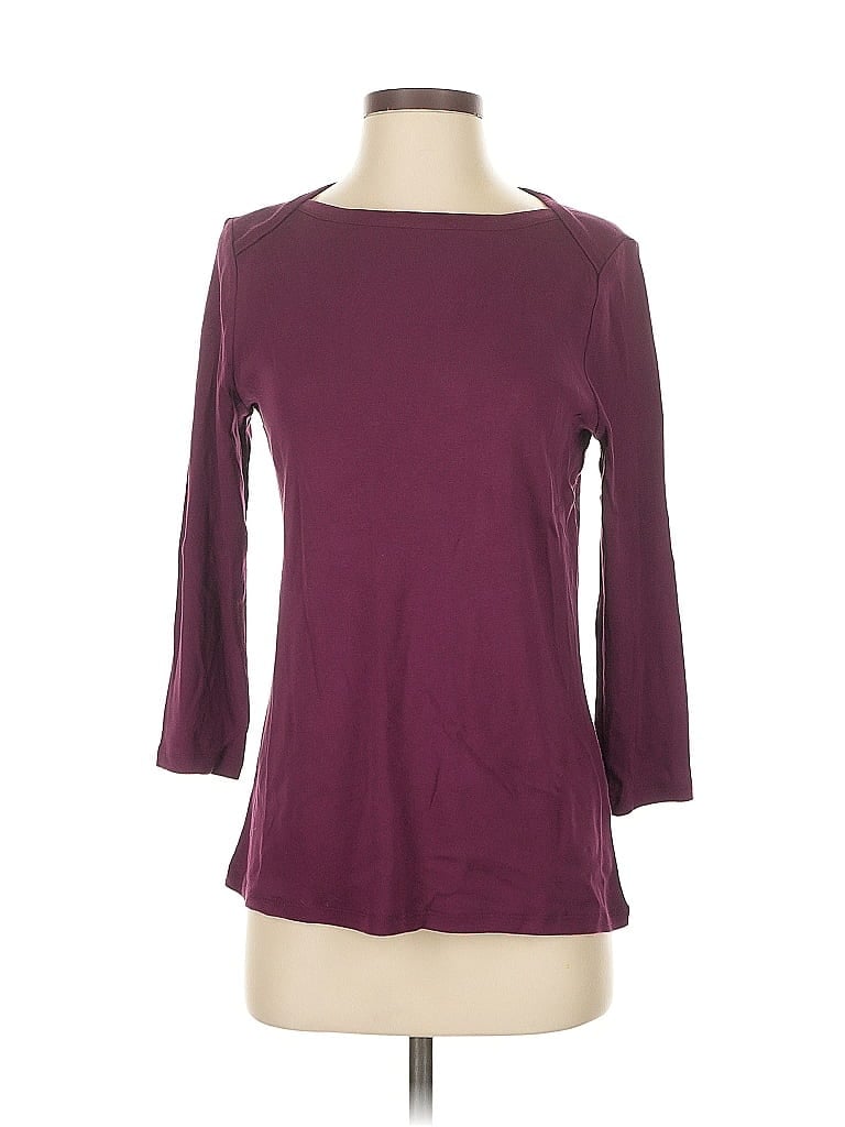 Pre-owned Style & Co 3/4 Sleeve T-shirt In Burgundy