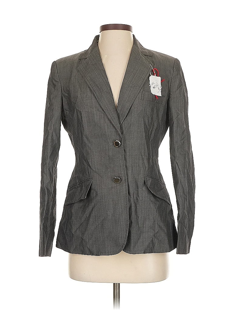 Pre-owned Anne Klein Wool Blazer Jacket In Gray
