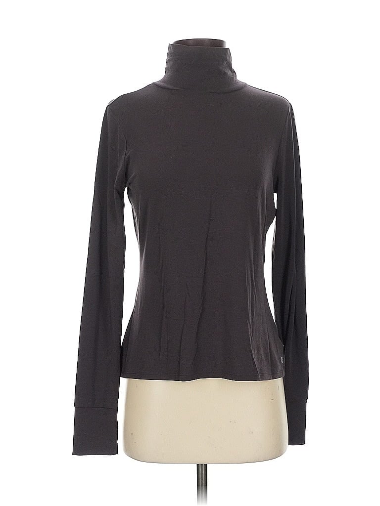 Pre-owned Gap Fit Long Sleeve Turtleneck In Gray