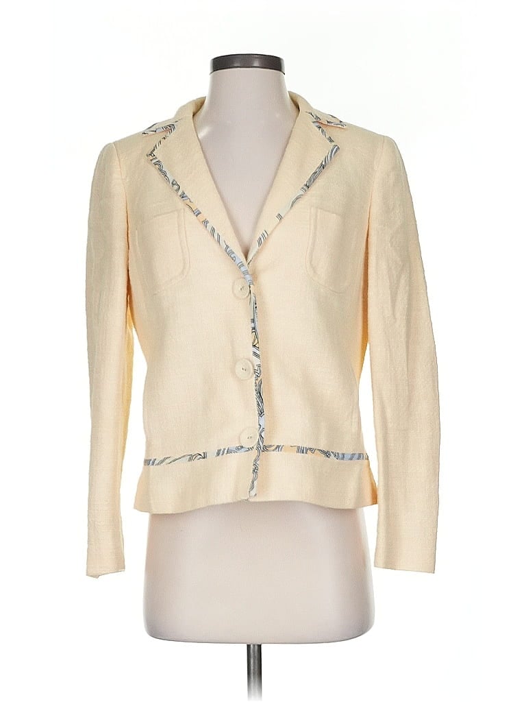 Pre-owned Sigrid Olsen Blazer Jacket In White