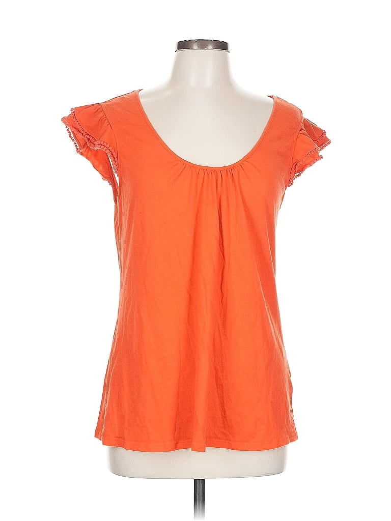 Pre-owned Old Navy Short Sleeve Top Orange Sweetheart Neckline Tops