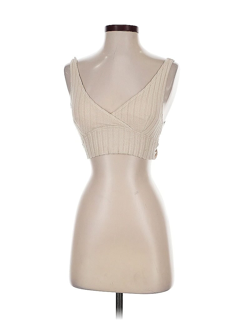 GILLY HICKS Pre-owned Tube Top Tan Strapless Neckline Tops In Brown