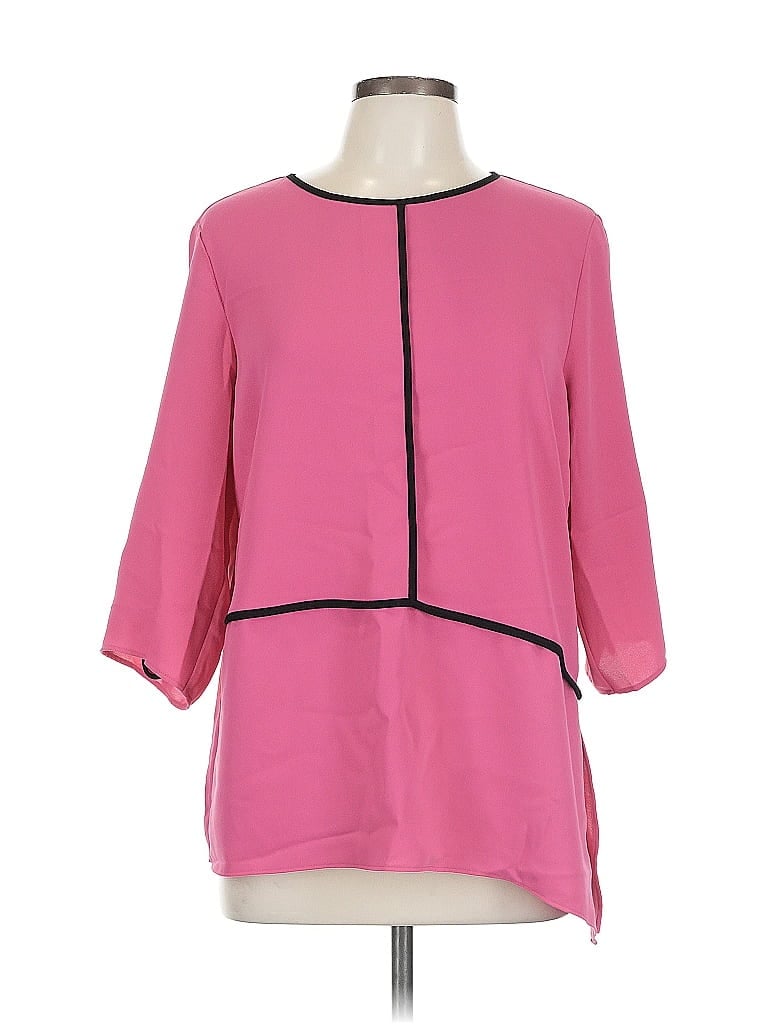 Pre-owned Calvin Klein 3/4 Sleeve Blouse In Pink