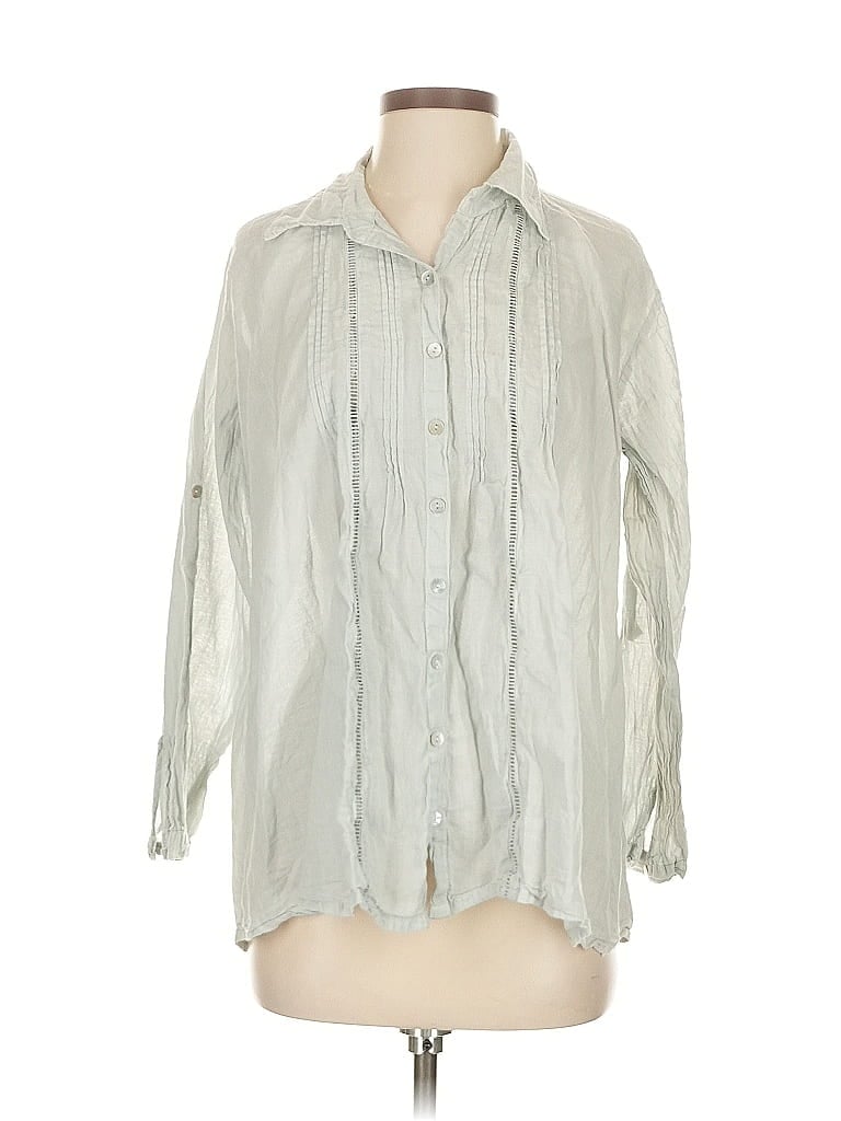 Pre-owned Assorted Brands 3/4 Sleeve Blouse In Gray