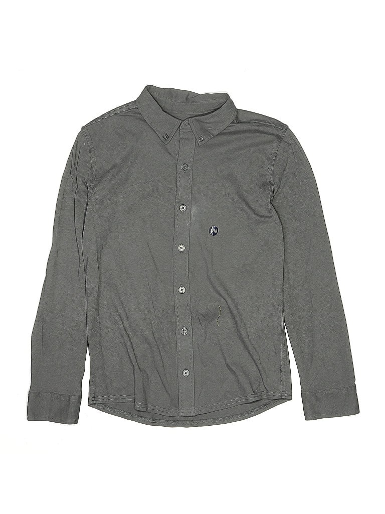 Pre-owned Abercrombie Kids' Long Sleeve Button Down Shirt In Gray