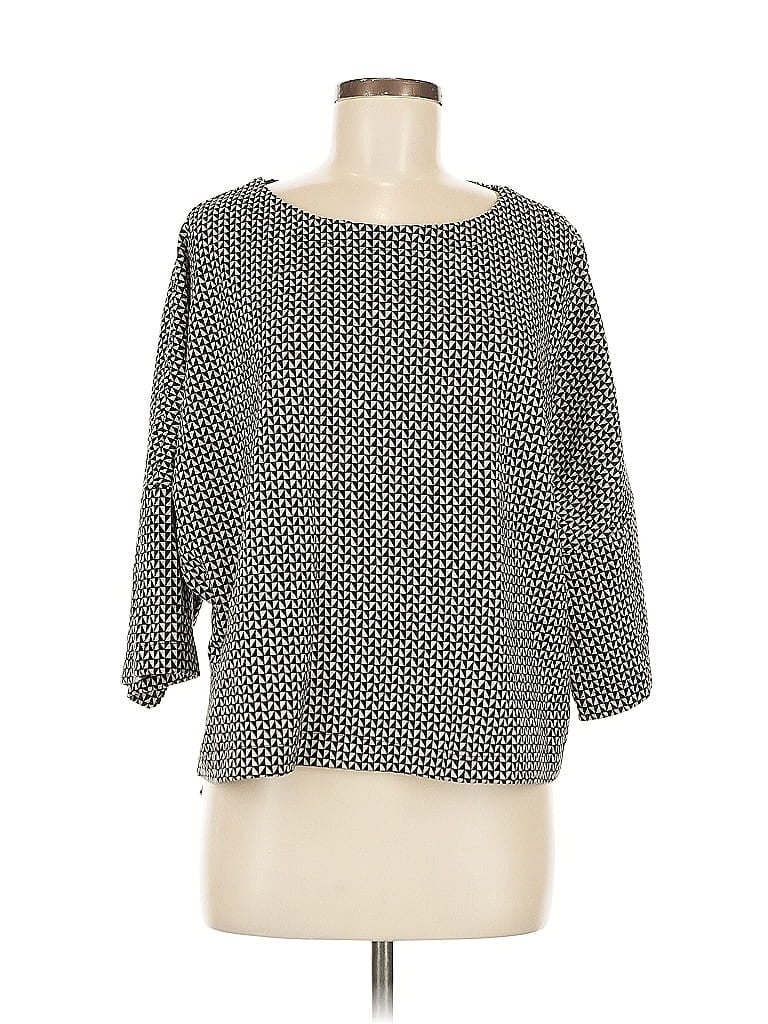 Pre-owned Max Studio 3/4 Sleeve Top Gray Square Neckline Tops