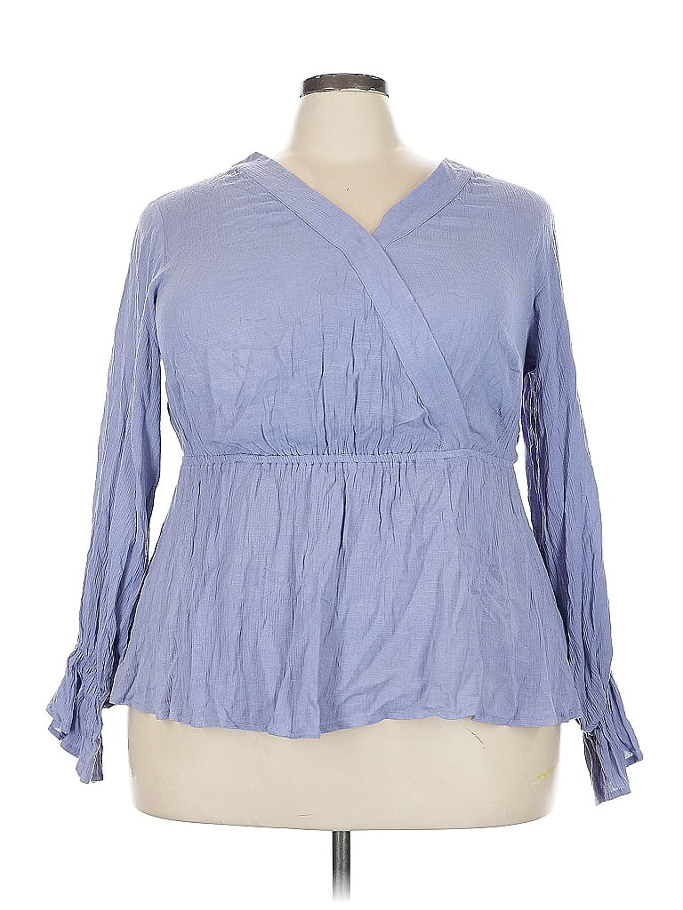 AVA & VIV Pre-owned Long Sleeve Blouse In Blue