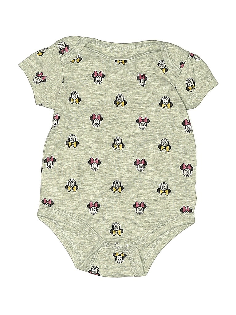 Pre-owned Disney Baby Babies' Short Sleeve Onesie In Green