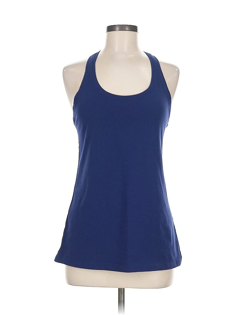 Pre-owned Lululemon Athletica Tank Top Blue Halter Neckline Tops