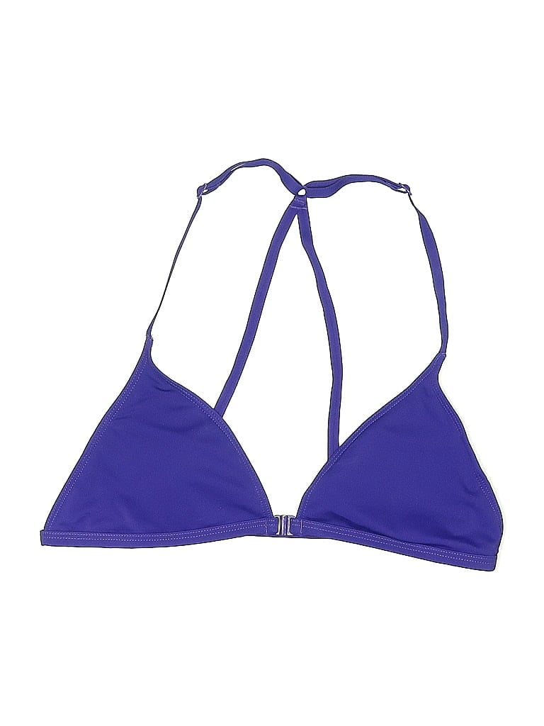 Pre-owned Out From Under Swimsuit Top Purple Solid Pattern Swimwear