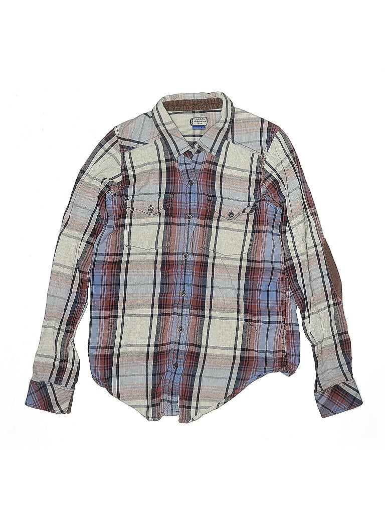 Pre-owned Kavu Kids' Long Sleeve Button Down Shirt In Blue