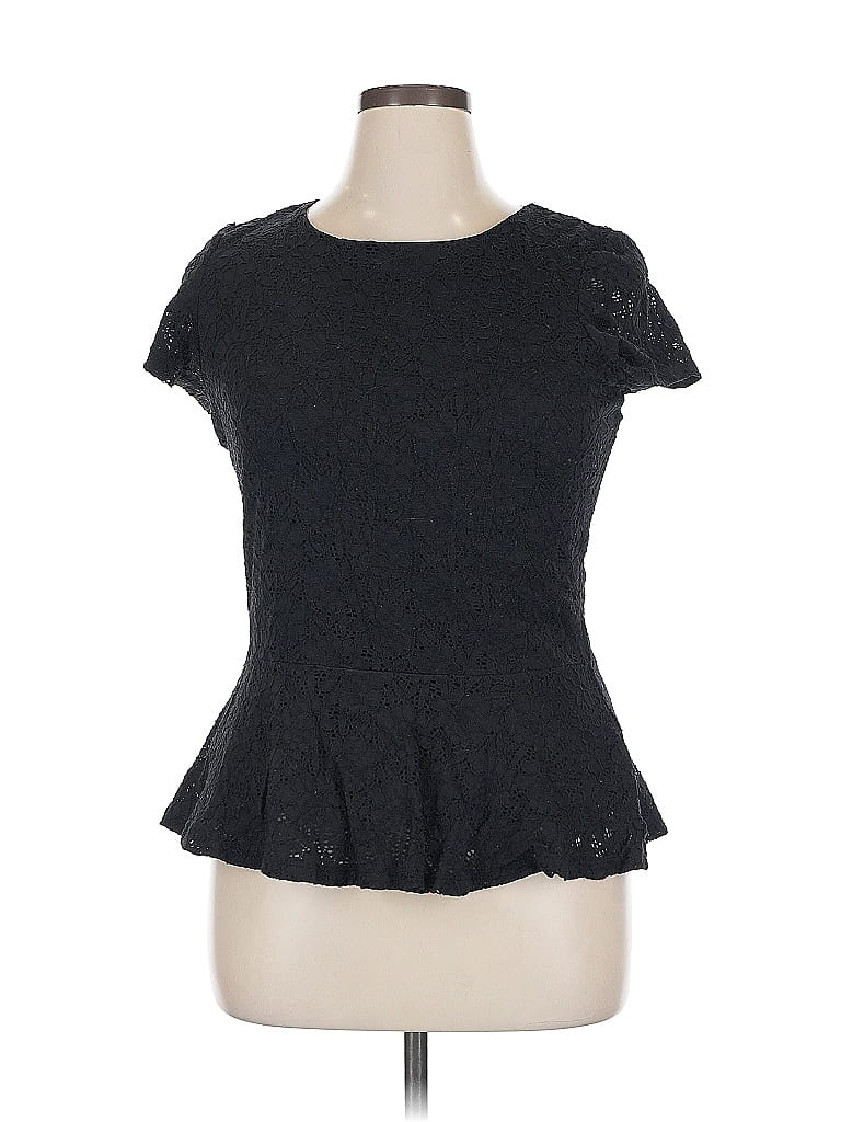 Pre-owned Bobeau Short Sleeve Top Black Sweetheart Neckline Tops