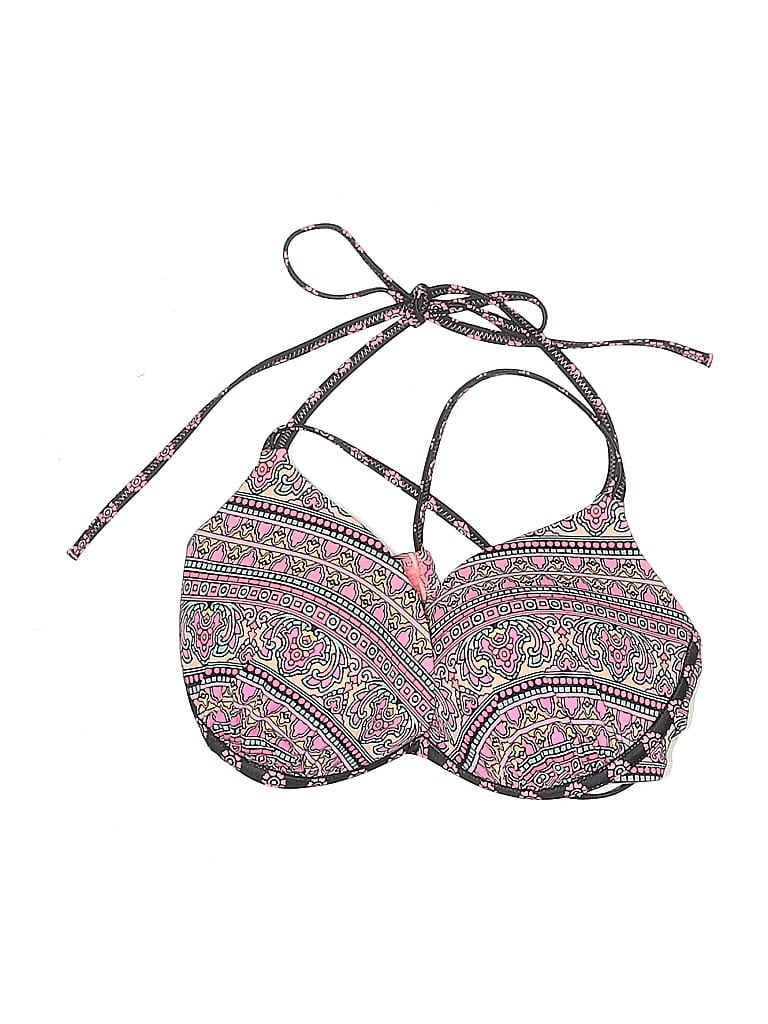 Pre-owned Shade & Shore Swimsuit Top Purple Paisley Pattern Swimwear