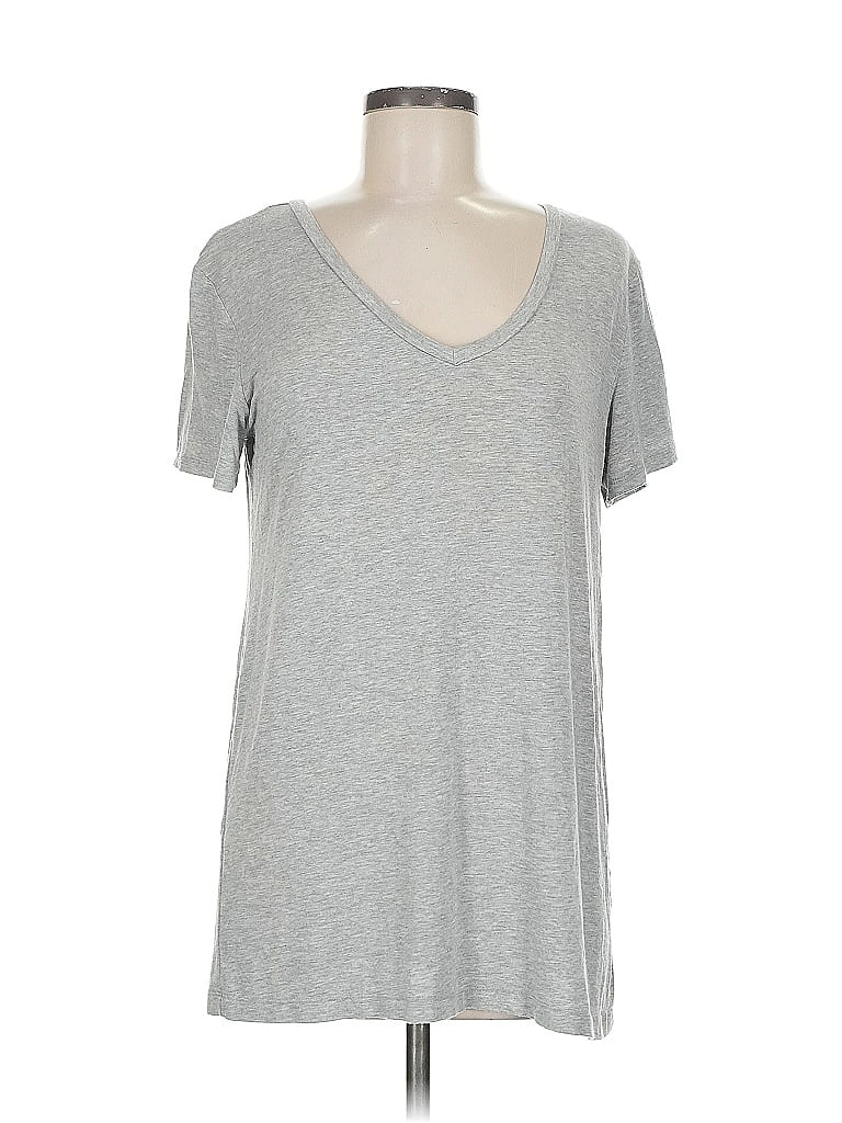 Pre-owned Halogen Short Sleeve T-shirt In Gray