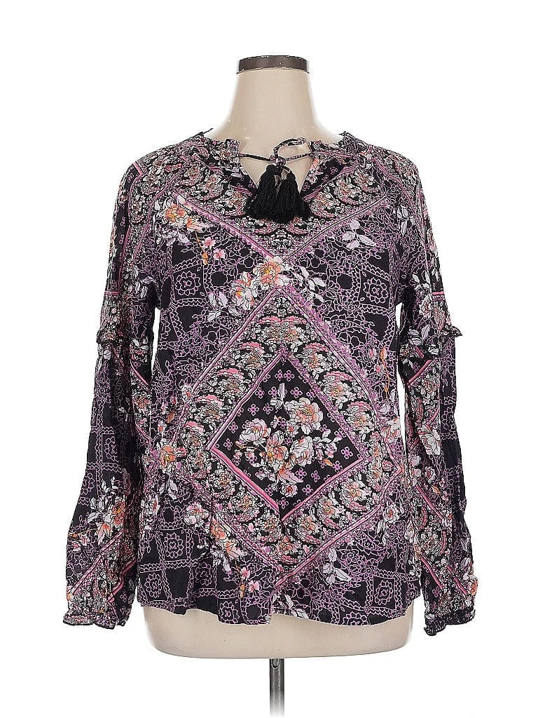 Avenue Long Sleeve Blouse In Purple
