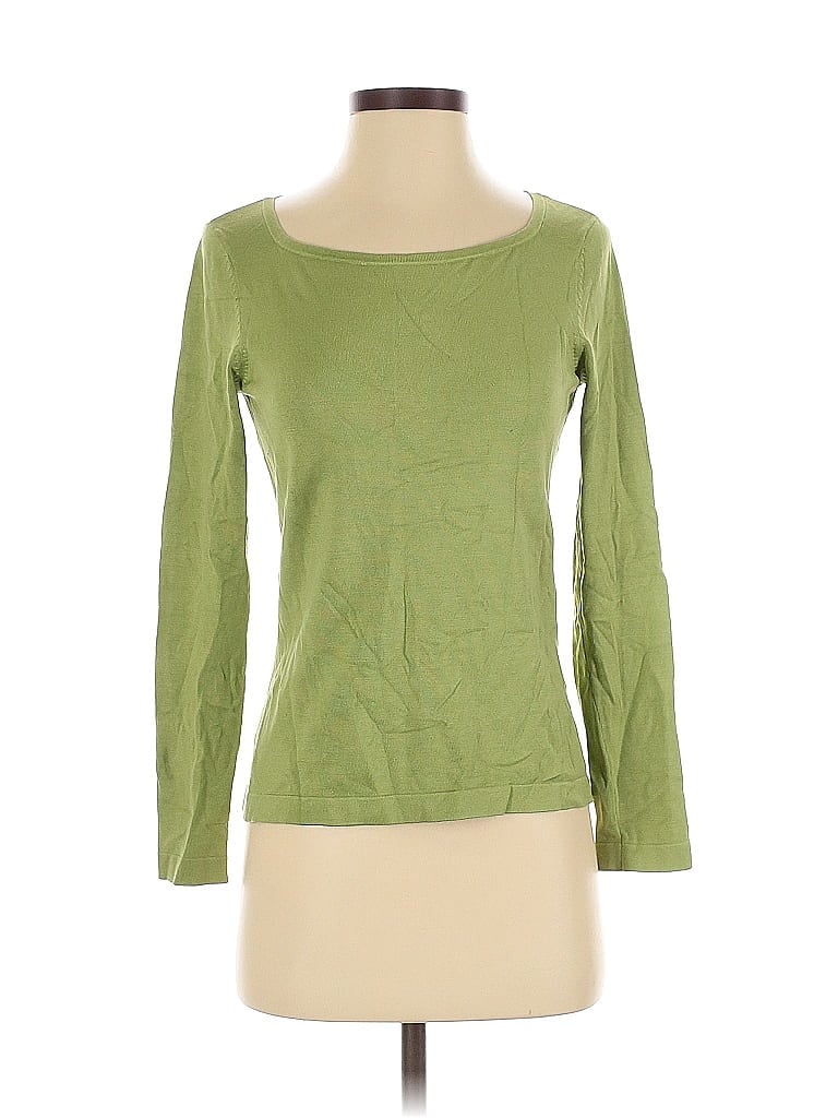 Pre-owned Talbots Silk Cardigan Sweater In Green