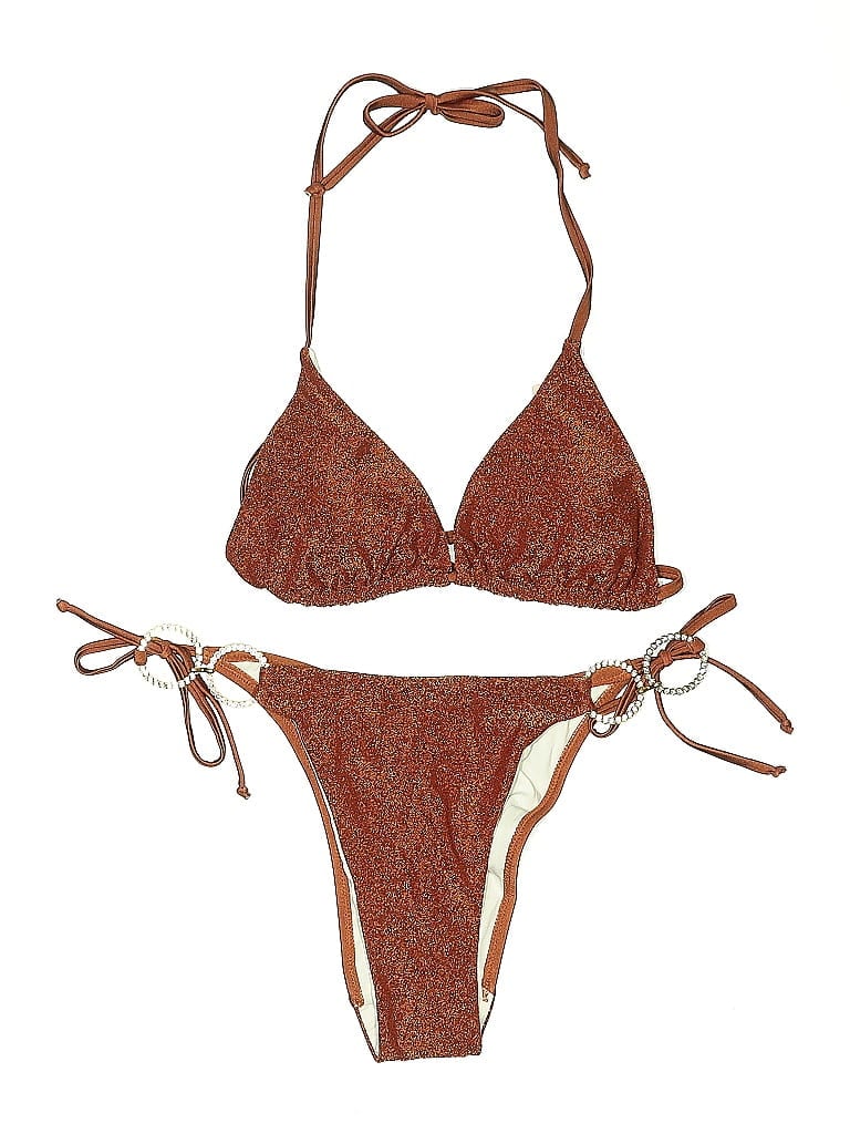 Pre-owned Unbranded Two Piece Swimsuit In Brown