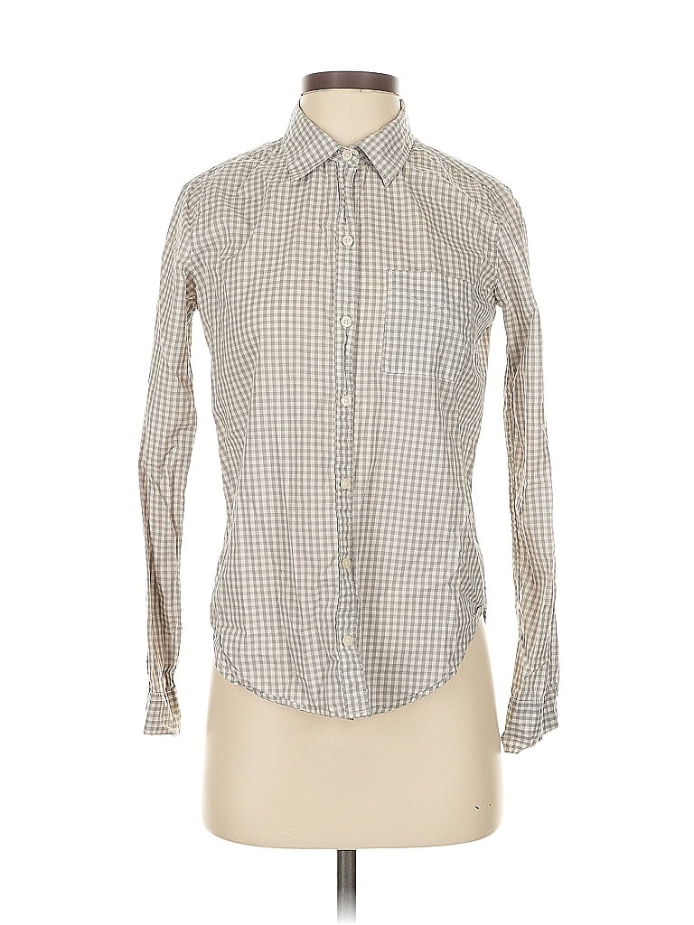 Pre-owned Abercrombie & Fitch Long Sleeve Button Down Shirt In White