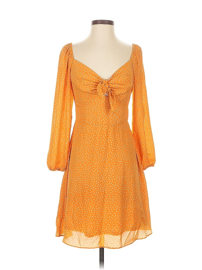 Click to view more detailed imagery on our partner's website Pre-owned Bar Iii Casual Dress In Orange
