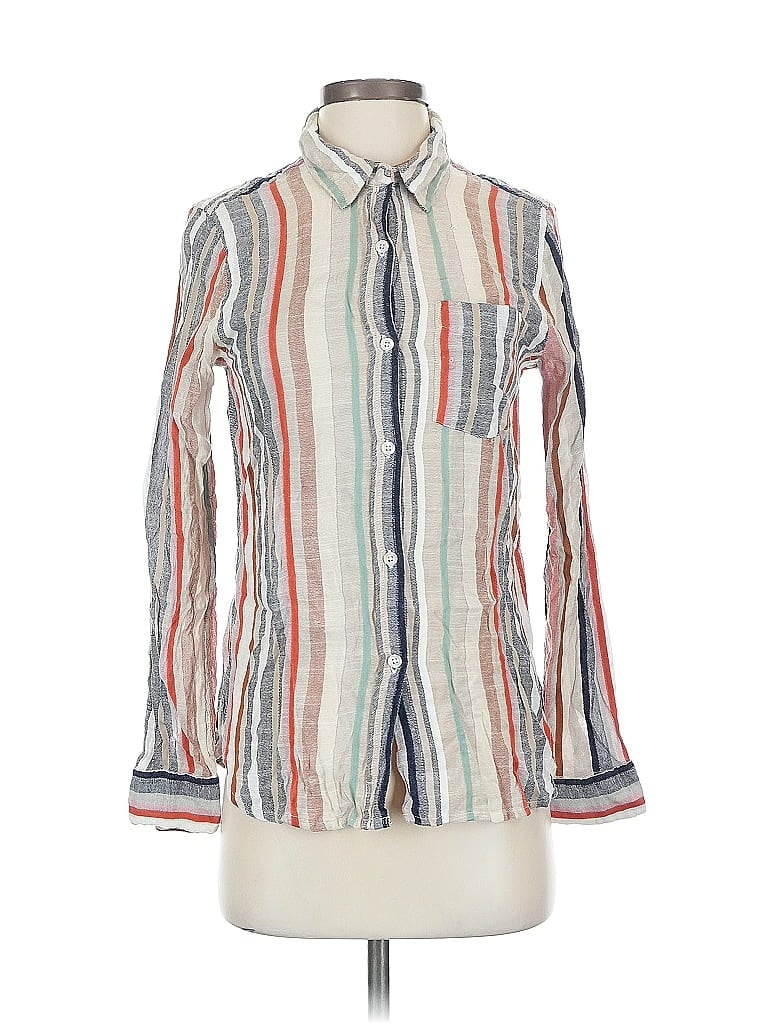 Pre-owned Dylan Long Sleeve Button Down Shirt In White