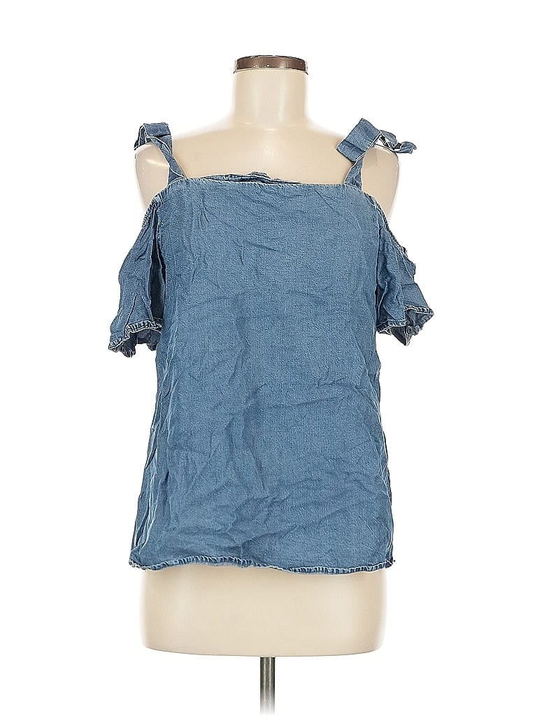 Pre-owned Ann Taylor Sleeveless Blouse In Blue