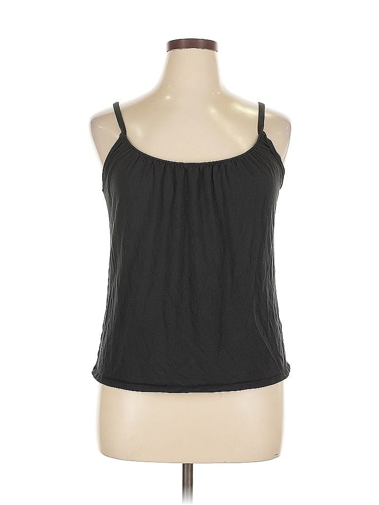 Pre-owned Garnet Hill Tank Top Black Halter Neckline Tops