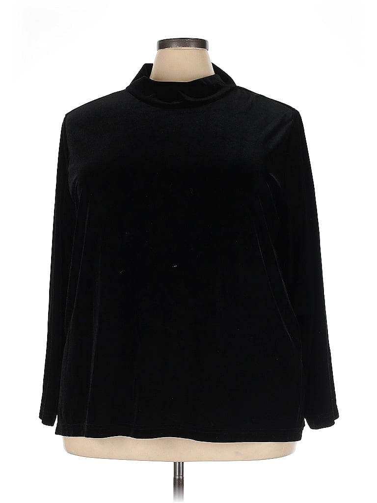 Pre-owned Coldwater Creek Long Sleeve Turtleneck In Black