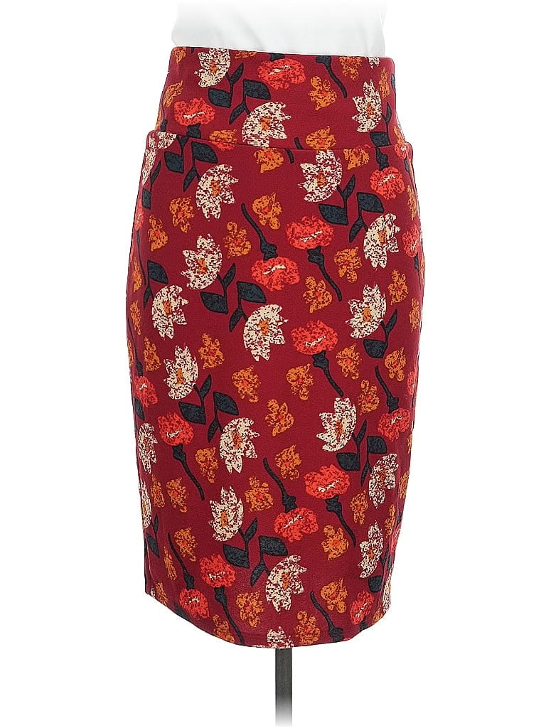 Pre-owned Lularoe Casual Skirt In Burgundy
