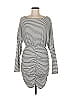 Unbranded 100% Polyester Stripes Gray Casual Dress Size M - photo 1