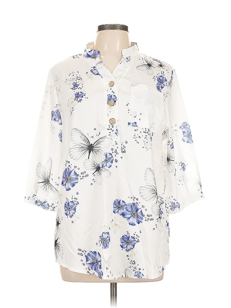 UNBRANDED Pre-owned 3/4 Sleeve Blouse In White