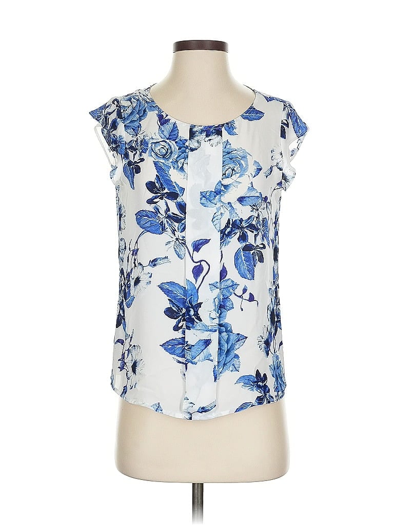 Pre-owned Tahari By Asl Sleeveless Blouse In Blue