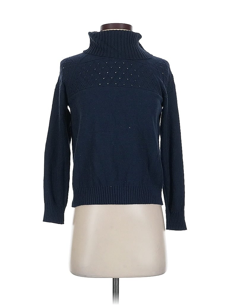 Pre-owned Banana Republic Factory Store Turtleneck Sweater In Blue