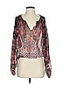 Bebe Purple Black 3/4 Sleeve Blouse Size S - photo 1