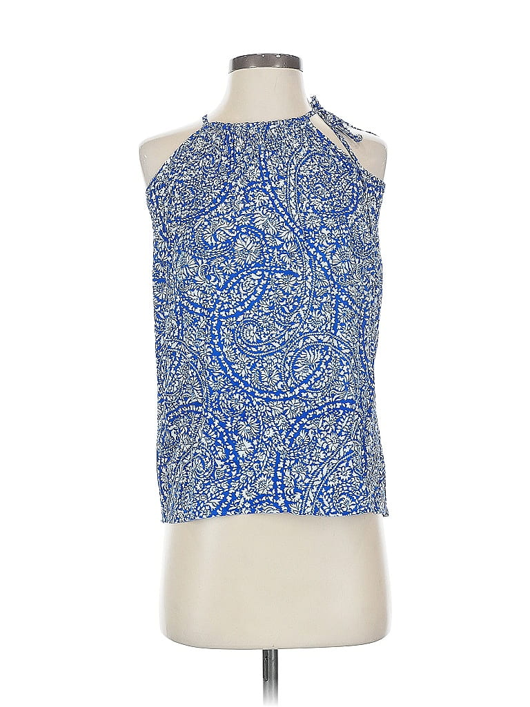 Pre-owned Ann Taylor Sleeveless Blouse In Blue