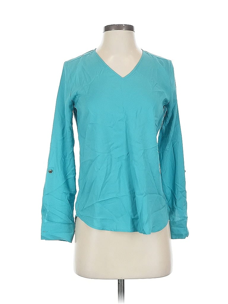 ANN TAYLOR FACTORY Pre-owned Long Sleeve Blouse In Blue