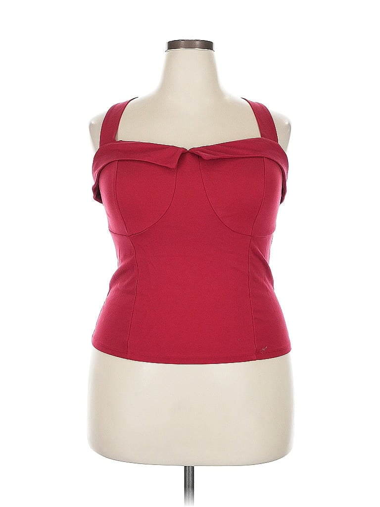 Pre-owned Assorted Brands Tank Top Red Strapless Neckline Tops