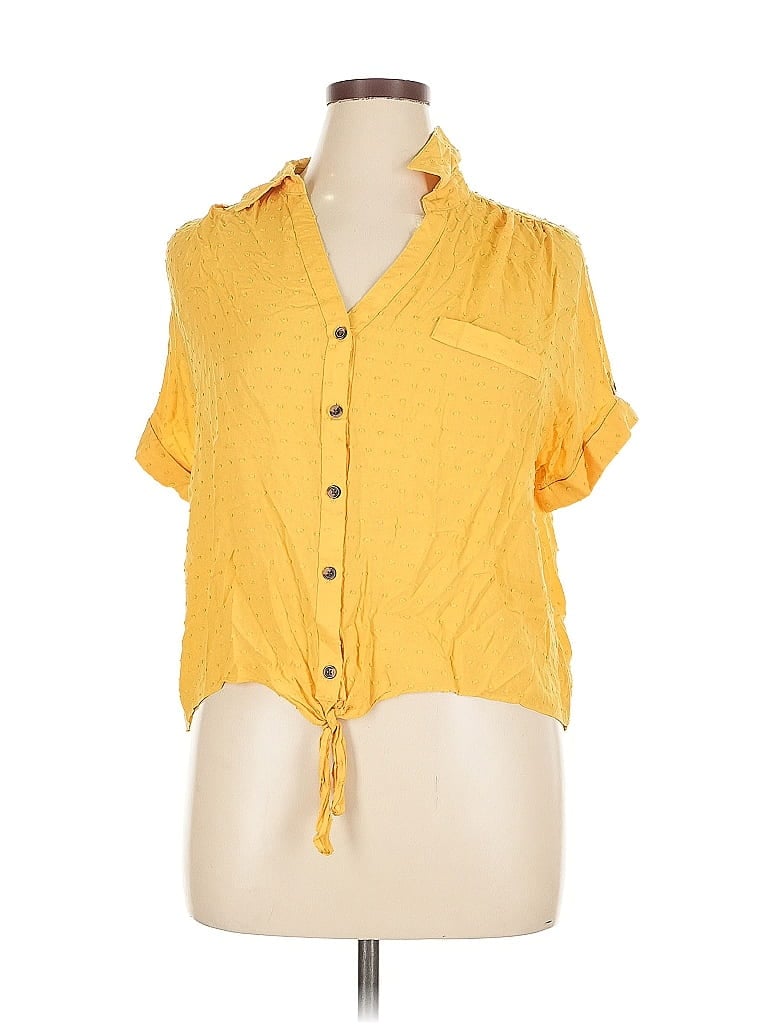 CANDIES Pre-owned Candie's Short Sleeve Blouse In Yellow