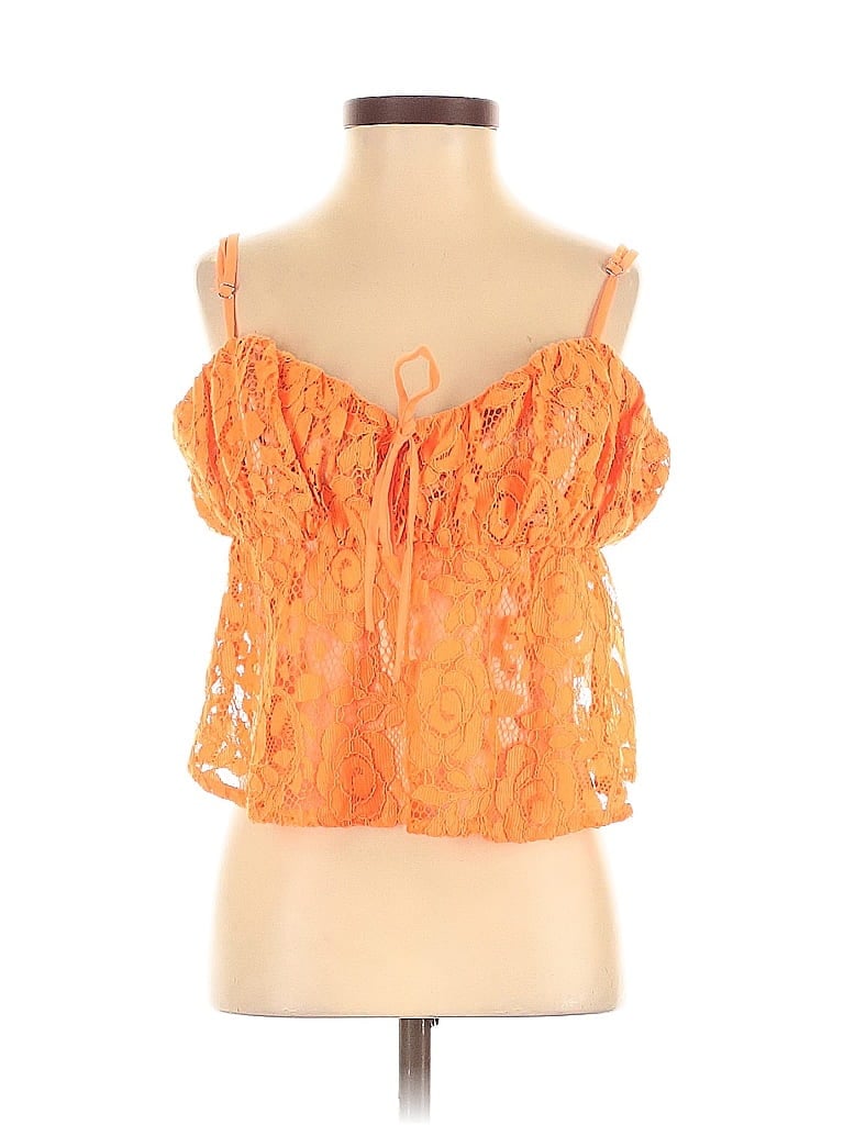 Pre-owned Majorelle Tube Top Orange Strapless Neckline Tops